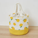 Axyaa Cute Drawstring Fruit Embroidery Lunch Bag for Kids, Thermal Insulated Tote