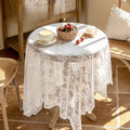 Axyaa Lace Tablecloth - White Retro French Cover for Tables