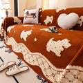 Axyaa Plush Sofa Cover Soft Warm Cushion Winter Style for Living Room Décor