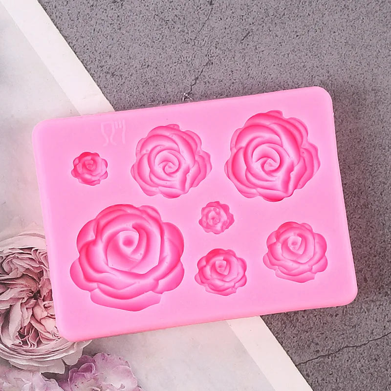 Silicone 3D Flower Mold for Cake Candy Chocolate Soap DIY Baking Tool by Axyaa