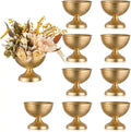 Axyaa Gold Metal Urn Vases Set of 10 Vintage Table Flower Arrangement Pots