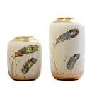 Axyaa Feather Vases & Modern Ceramic Home Ornaments for Living Room Decor