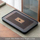Axyaa Bamboo Tea Tray with Drainage, Modern Design, Small Size for Home and Hotel