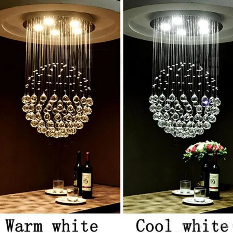 Axyaa Large LED Crystal Chandeliers for Modern Living Room & Hotel Interior