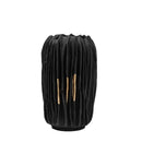 Axyaa Black Gold Resin Vase Crease Texture Abstract Craft Ornament Home Decor