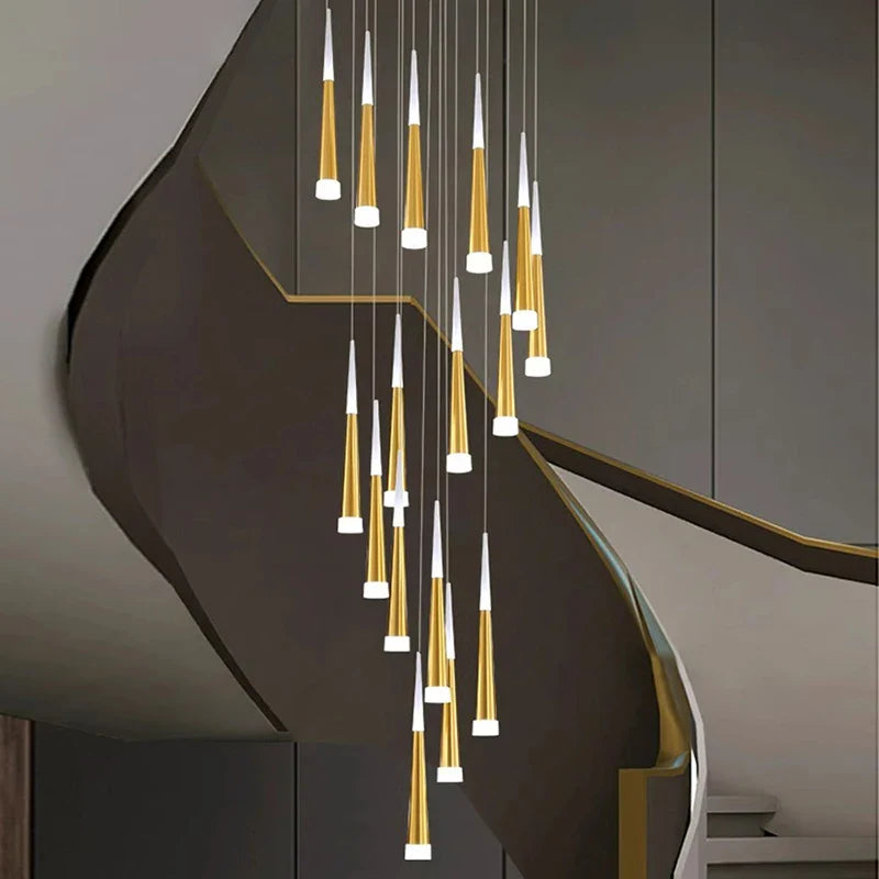 Axyaa Nordic Stair Chandelier Pendant Ceiling Light for Living, Bedroom, Dining Room