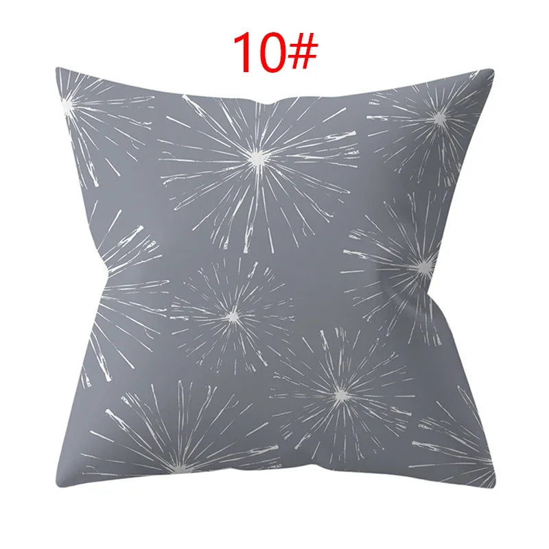 Axyaa 18" Sliver Grey Geometry Striped Pillowcase Home Decor Pillow Cover