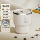 Axyaa 304 Stainless Steel Coffee Cup with Lid, Double-Layer Anti-Scalding Travel Mug