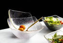 Axyaa Fruit Glass Bowl Set with Gold Border – Household Dessert Snack Tableware