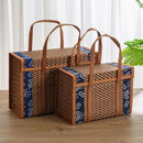 Bamboo Camping Storage Basket by Axyaa - Sturdy Portable Outdoor Picnic Box