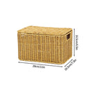 Axyaa Imitation Rattan Woven Storage Box with Lid - Home Organizer Basket