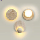 Axyaa Nordic LED Wall Lights Yellow Travertine Interior Home Decor Bedside Lamp