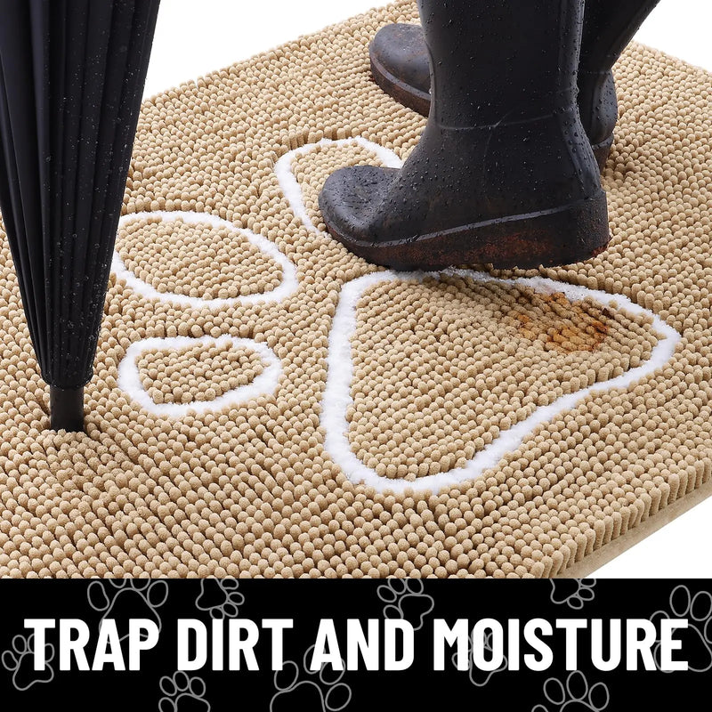 Axyaa Chenille Mud Mat: Quick Dry Dog Door Mat for Muddy Paws