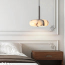 Axyaa Iron Bulgari Stone LED Pendant Light Fixture - Modern Bedroom Coffee Hanging Lamp
