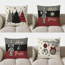 Axyaa Christmas Trees & Snowflakes Decorative Pillow Cover for Sofa, Bedroom, Car