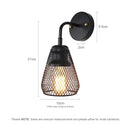 Axyaa Retro Industrial Wall Lights with LED Fixture, Wrought Iron Wind Net Shade for Home and Restaurant