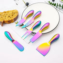 Axyaa 7Pcs Cheese Knife Set Stainless Steel Spreader Slicer Fork Kitchen Tools