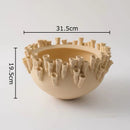 Axyaa Porous Edge Ceramic Vase, Desk Decoration, Flower Arrangement, Room Aesthetic Decor
