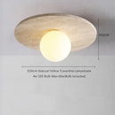 Axyaa Nordic Wood Yellow Travertine LED Ceiling Light for Modern Home Decor