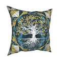 Axyaa Tree of Life Mystic Viking Gold Cushion Cover Pillowcase