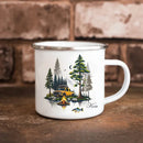 Axyaa Enamel Mug 11oz - Camping & Fishing Coffee Cup - Husband Birthday Gift