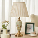 Axyaa Chinese Style Ceramic Table Lamp for Bedroom Living Room, Bedside Desk Ins Girl Home Hallway