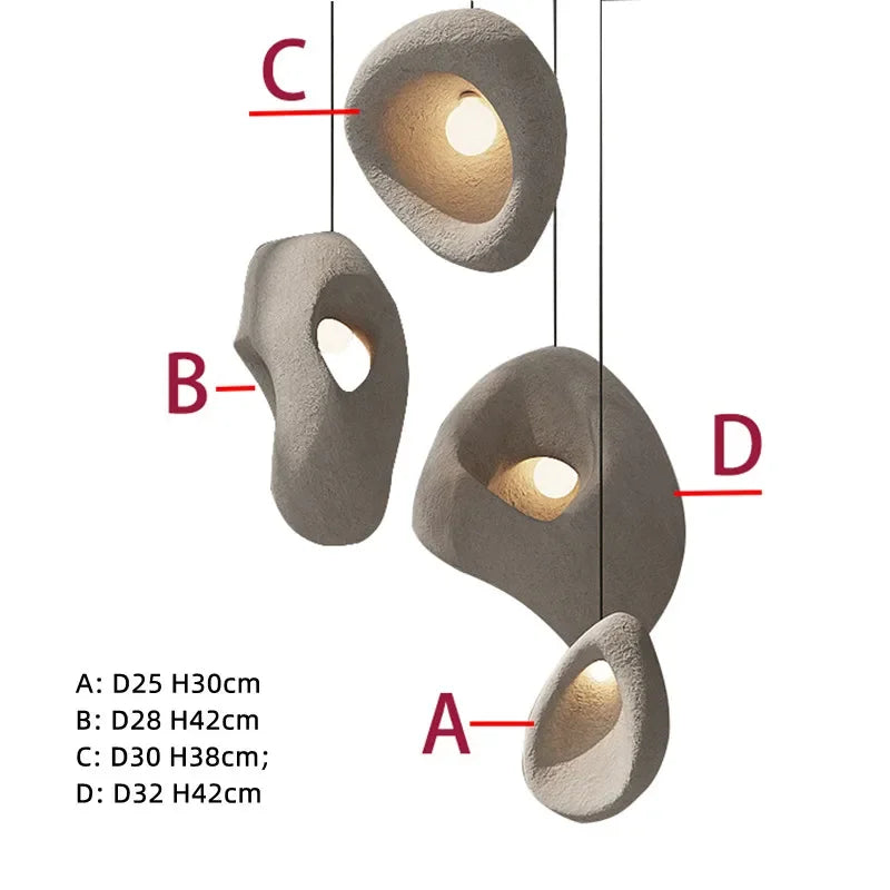 Axyaa White Irregular LED Pendant Chandelier for Home Decor & Bar