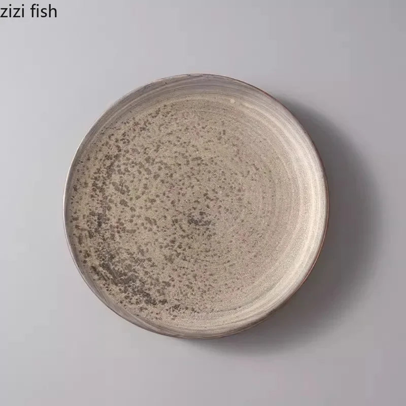 Axya Ceramic Circular Dinner Plate for Molecular Cuisine and Sushi