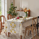 Axyaa Holiday Party Tablecloth Santa Claus Flower Print for New Year Christmas Décor