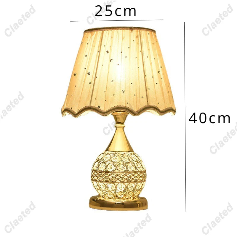 Axyaa Elegant Crystal Table Lamp for Bedroom and Living Room