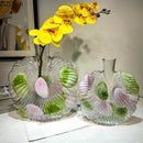 Axyaa Petal Pattern Glass Vase Creative Transparent Flower Pot Desk Decoration Aesthetic Floral Vase