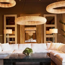 Axyaa Chrome LED Crystal Donut Chandelier for Home Indoor Lighting