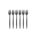 Axyaa Stainless Steel Tea Forks Set, Black Gold Mirror Cutlery Tableware