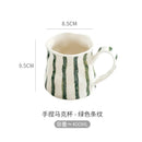 Ceramic Striped Coffee Cup Set by Axyaa