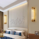 Axyaa Thin Waist Glass Wall Lamp - Gold Black Sconce