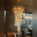Axyaa Modern Luxury Crystal Chandelier Lighting for High Ceiling Areas