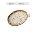 Axyaa Rattan Shell Inlaid Storage Basket: Light Luxury Tray for Living Room and Entrance