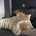 Axyaa Silk-Like Satin Hotel Duvet Cover Set - Queen Size Luxe Comforter Bedding