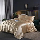 Axyaa Silk-Like Satin Hotel Duvet Cover Set - Queen Size Luxe Comforter Bedding