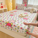 Axyaa Cartoon Fish Printed Cotton Fitted Bed Sheet - Single/Queen/King Sizes