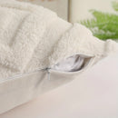 Axyaa Snowflake Velvet Cream White Pillow Cover, Rhombus Pattern for Home Decor