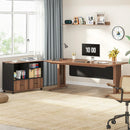 Axyaa 63" L-Shaped Executive Desk with File Storage Cabinet for Home Office