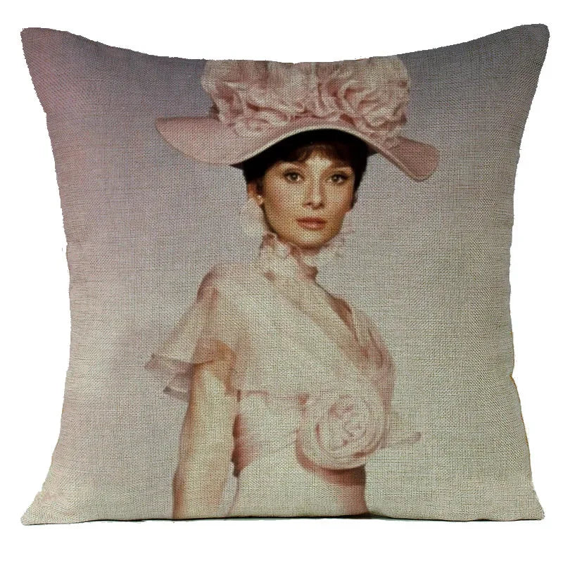 Audrey Hepburn Plush Cushion Cover by Axyaa - Home Decor Sofa Pillow Cover