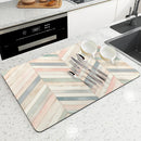 Axyaa Geometric Figure Kitchen Drying Mat Absorbent Anti-slip Bathroom Drain Pad