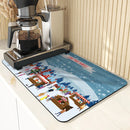 Axyaa Coffee Mat: Absorbent Rubber Backed Dish Drying & Bathroom Tableware Mat
