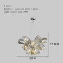 Axyaa Peacock Glass Chandelier: Nordic Luxury Hanging Lamp for Home Decor
