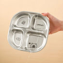Axyaa Cute Capybara 304 Stainless Steel Divided Dinner Plate - 3/4 Grids Dish