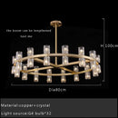 Axyaa Crystal Led Chandeliers - Luxury Gold Hanging Lamps for Living Room