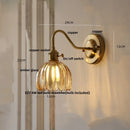 Axyaa Glass Copper Switch Wall Sconce Nordic Modern Bedside Lamp Wandlamp