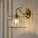 Axyaa Glass Copper Switch Wall Sconce Nordic Modern Bedside Lamp Wandlamp
